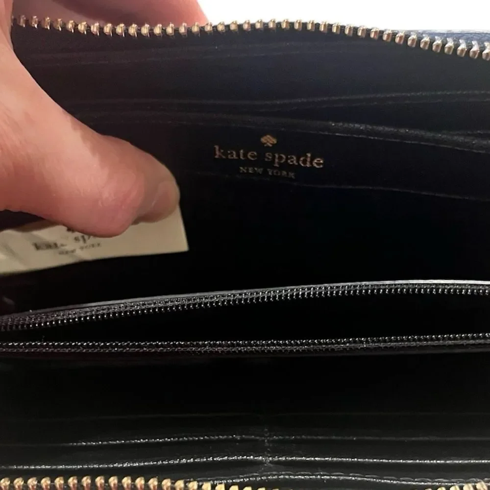 Kate Spade New York Black Continental Large Zip Wallet